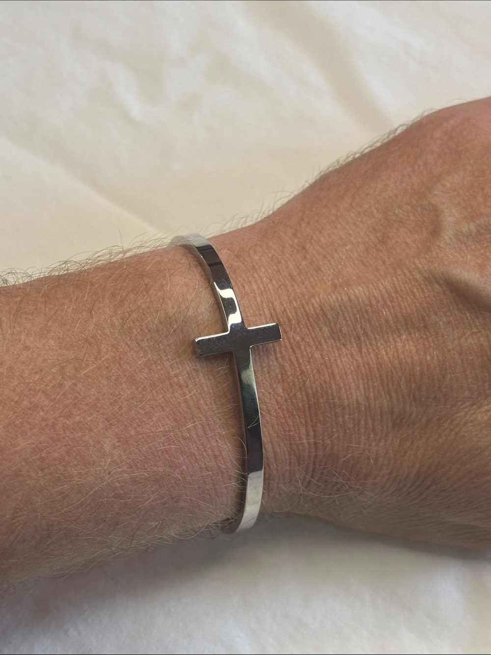 Silver Cross Cuff Bracelet
